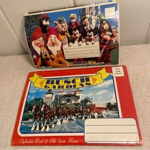 Vintage 1970s Walt Disney World Postcard Book 70s Busch Gardens FL Souvenir LOT